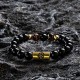 Black Onyx Tiger Eye Lion Protection Bracelet