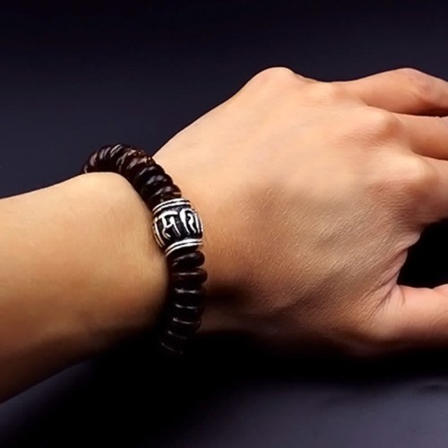 Tibetan Coconut Shell Om Mani Padme Hum Bracelet Tibetan Coconut Shell Om Mani Padme Hum Bracelet
