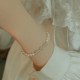 14K Gold Plated Pearl Hetian Cyan Jade Sincerity Bead Bracelet 14K Gold Plated Pearl Hetian Cyan Jade Sincerity Bead Bracelet