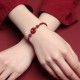 Handmade Lotus Cinnabar Blessing Braid Bracelet