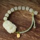 Sterling Silver Hetian Jade Happiness Bracelet