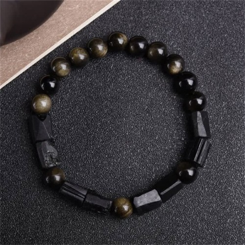 Gold Sheen Obsidian Black Tourmaline Wealth Bracelet Gold Sheen Obsidian Black Tourmaline Wealth Bracelet