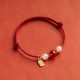 Sterling Silver Good Fortune Agate Pearl Red String Bracelet