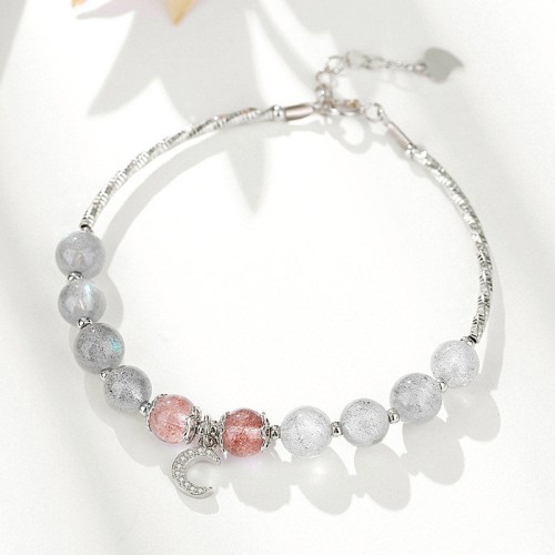 Strawberry Quartz Moonstone Luck Bracelet