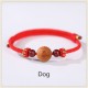 Natural Peach Wood Chinese Zodiac Cinnabar Wealth Bracelet