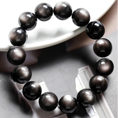 Silver Sheen Obsidian Protection Bracelet Silver Sheen Obsidian Protection Bracelet