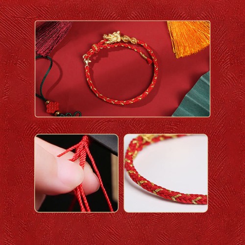 999 Silver Dragon Luck Eight Thread Knot Braided Bracelet 999 Silver Dragon Luck Eight Thread Knot Braided Bracelet