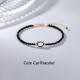 Gold Plated Black Spinel Cat Healing Bracelet