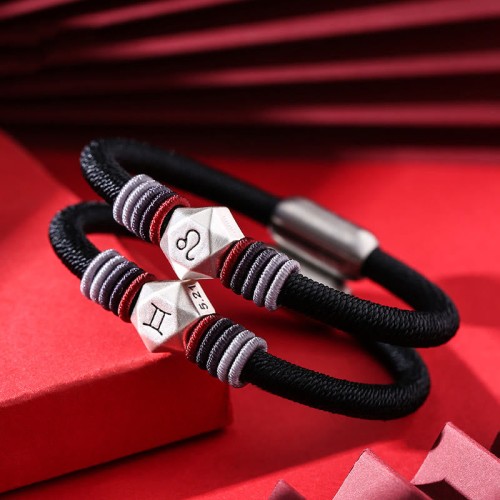 999 Sterling Silver Zodiac Blessing Handmade String Bracelet 999 Sterling Silver Zodiac Blessing Handmade String Bracelet