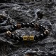 Black Onyx Tiger Eye Lion Protection Bracelet