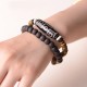 Tibetan Nine-Eye Dzi Bead Green Sandalwood Peace Wrap Bracelet Tibetan Nine-Eye Dzi Bead Green Sandalwood Peace Wrap Bracelet