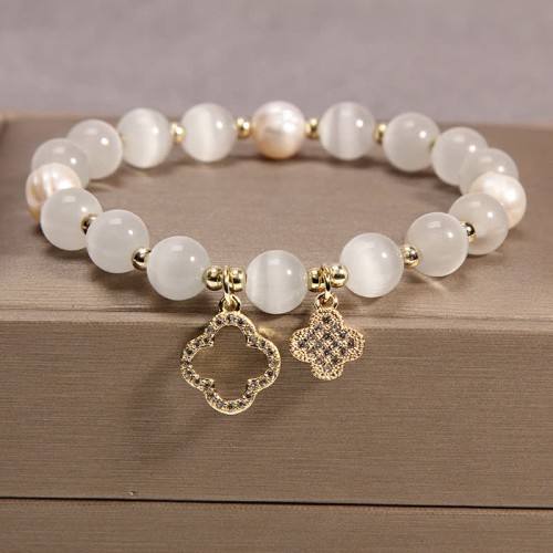 Cat's Eye Pearl Love Charm Bracelet Cat's Eye Pearl Love Charm Bracelet