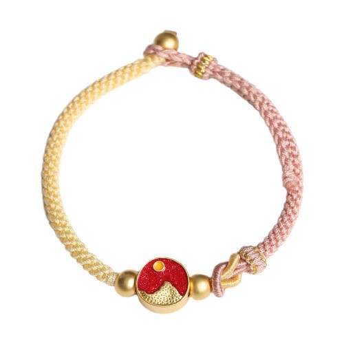 Mountain & Sea Engraved Luck Couple Bracelet