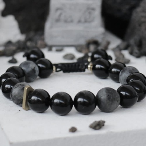 Black Obsidian Glitter Stone Purification Bracelet Black Obsidian Glitter Stone Purification Bracelet