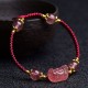 Natural Strawberry Crystal Pixiu Charm Lucky Bracelet