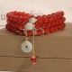 Red Agate Jade Peace Buckle Triple Wrap Bracelet Red Agate Jade Peace Buckle Triple Wrap Bracelet