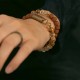 Citrine Rudraksha Bodhi Seed Brass Bead Prosperity Bracelet