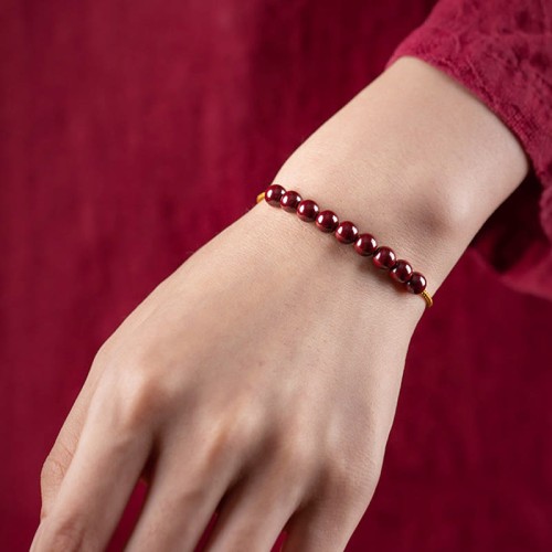 Natural Cinnabar Beaded Blessing Bracelet Natural Cinnabar Beaded Blessing Bracelet