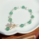 Green Strawberry Quartz Pearl Flower Charm Bracelet Green Strawberry Quartz Pearl Flower Charm Bracelet