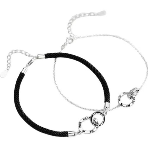 "KEEP ME IN YOUR HEART" Interlocking Circles Healing Bracelet "KEEP ME IN YOUR HEART" Interlocking Circles Healing Bracelet