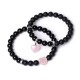 Black Onyx Crystal Stone Love Heart Protection Couple Bracelet Black Onyx Crystal Stone Love Heart Protection Couple Bracelet