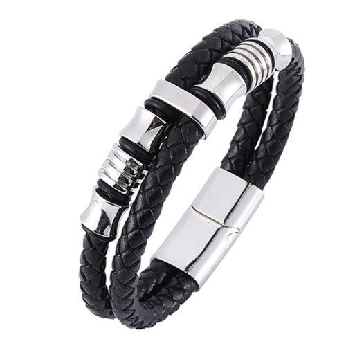 Layered Leather Weave Fortune Bracelet Layered Leather Weave Fortune Bracelet