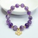 Amethyst Crystal Inner Peace Clover Charm Bracelet Amethyst Crystal Inner Peace Clover Charm Bracelet