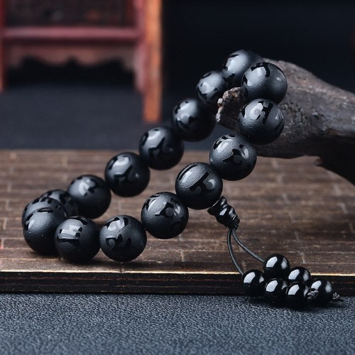 White Crystal Black Onyx Meditation Bracelet White Crystal Black Onyx Meditation Bracelet