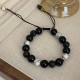 Black Obsidian Lava Rock Yin Yang Bracelet Black Obsidian Lava Rock Yin Yang Bracelet