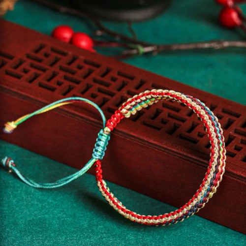 Tibetan Rainbow Protection Braided String Bracelet Tibetan Rainbow Protection Braided String Bracelet