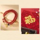 925 Sterling Silver Cinnabar Fu Character Blessing Bracelet 925 Sterling Silver Cinnabar Fu Character Blessing Bracelet