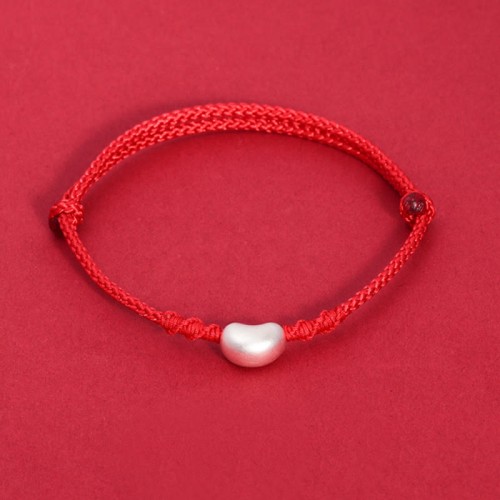 999 Silver Bean Design Luck Connection Braided Bracelet 999 Silver Bean Design Luck Connection Braided Bracelet