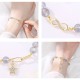 14K Gold Plated Strawberry Quartz M枚bius Loop Bracelet