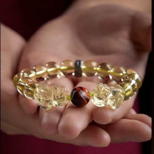 Citrine PiXiu Tiger Eye Prosperity Protection Bracelet Citrine PiXiu Tiger Eye Prosperity Protection Bracelet