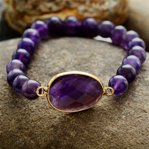 Amethyst Crystal Balance Marquise Bracelet Amethyst Crystal Balance Marquise Bracelet