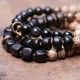 Tibetan Bodhi Seed Black Obsidian Copper Peace Bracelet Tibetan Bodhi Seed Black Obsidian Copper Peace Bracelet