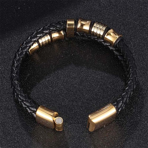 Layered Leather Weave Fortune Bracelet Layered Leather Weave Fortune Bracelet