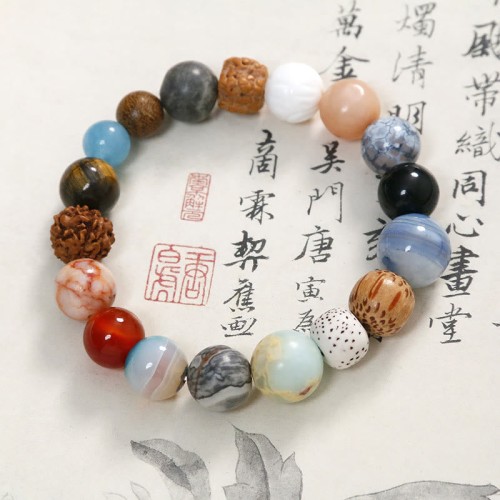 Bodhi Seed Crystal Agate Evil Spirits Protection Bracelet Bodhi Seed Crystal Agate Evil Spirits Protection Bracelet
