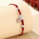925 Sterling Silver Koi Fish Wealth Braided Red Bracelet