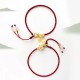Peach Blossom Bow Knot Fu Character Charm Bracelet