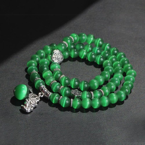 Cat Eye PiXiu Support Triple Wrap Bracelet