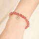 14K Gold Plated Strawberry Quartz Fu Charm Bracelet 14K Gold Plated Strawberry Quartz Fu Charm Bracelet