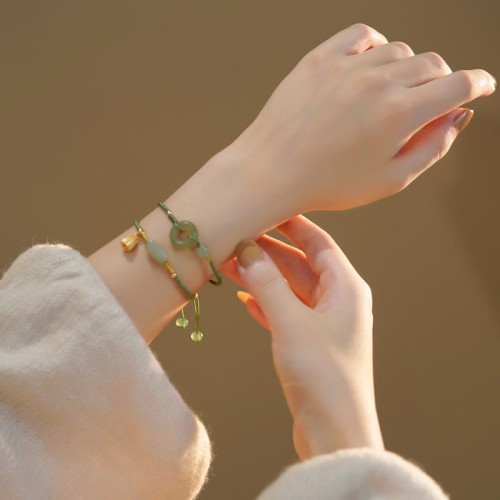Lotus Jade Luck Happiness Bracelet