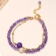 14K Gold Plated Amethyst Crystal Healing Chain Bracelet 14K Gold Plated Amethyst Crystal Healing Chain Bracelet