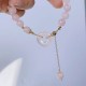 Natural Pink Crystal Peace Buckle Love Bracelet