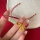 Jade Fu Character Charm Luck Red Rope Bracelet