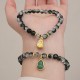 Green Phantom Confidence Gourd Buddha Charm Bracelet