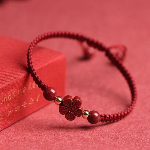 Four Leaf Clover Cinnabar Blessing Bracelet Four Leaf Clover Cinnabar Blessing Bracelet