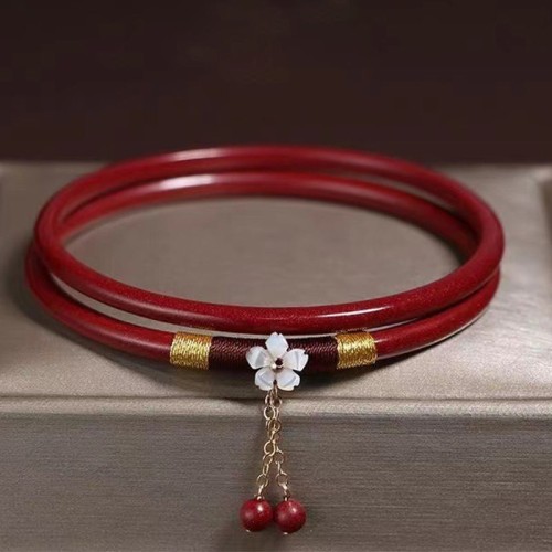 Cinnabar Flower Blessing Bangle Bracelet Cinnabar Flower Blessing Bangle Bracelet