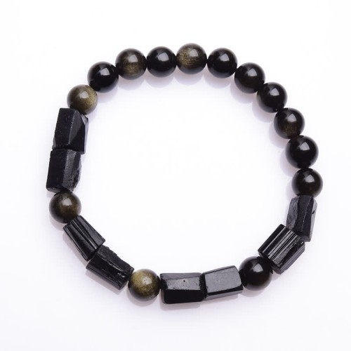 Gold Sheen Obsidian Black Tourmaline Wealth Bracelet Gold Sheen Obsidian Black Tourmaline Wealth Bracelet